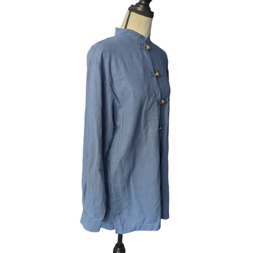 Harry And David's Northwest Express Asian Style Jean Shirt Size M - Picture 2 of 10